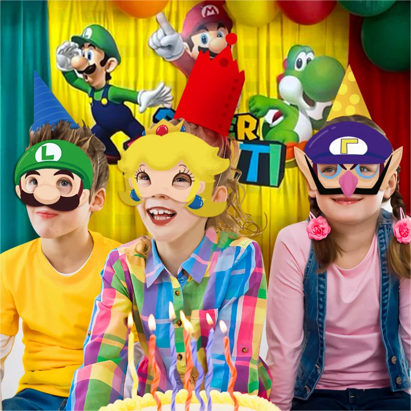 Super Marios Bros Birthday Party Masks