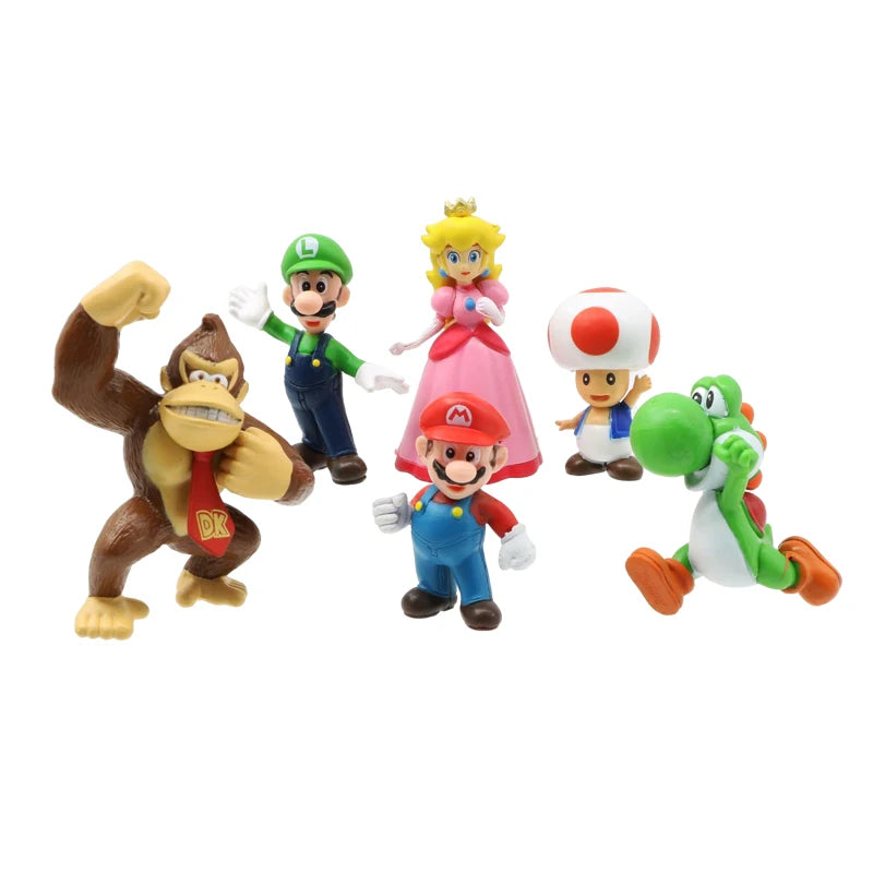 Super Mario Bros Action Figure Toys - 6 + stuks