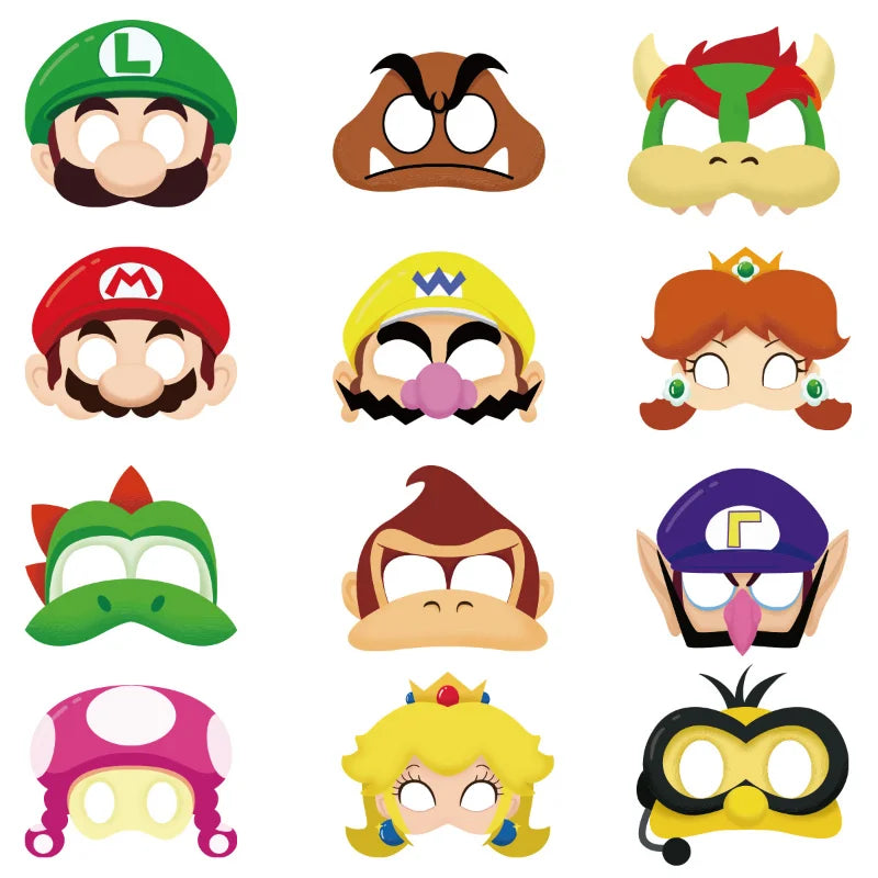 Super Marios Bros Birthday Party Masks