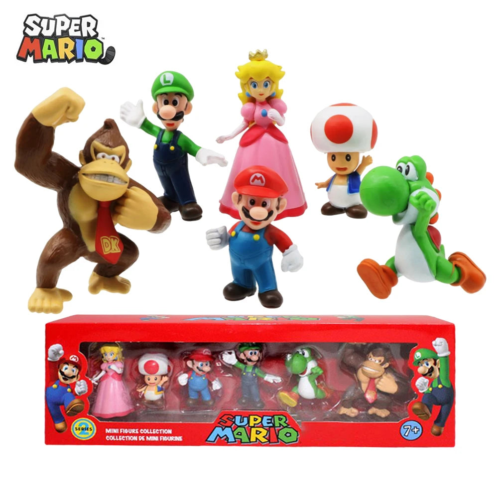 Super Mario Bros Action Figure Toys - 6 + stuks