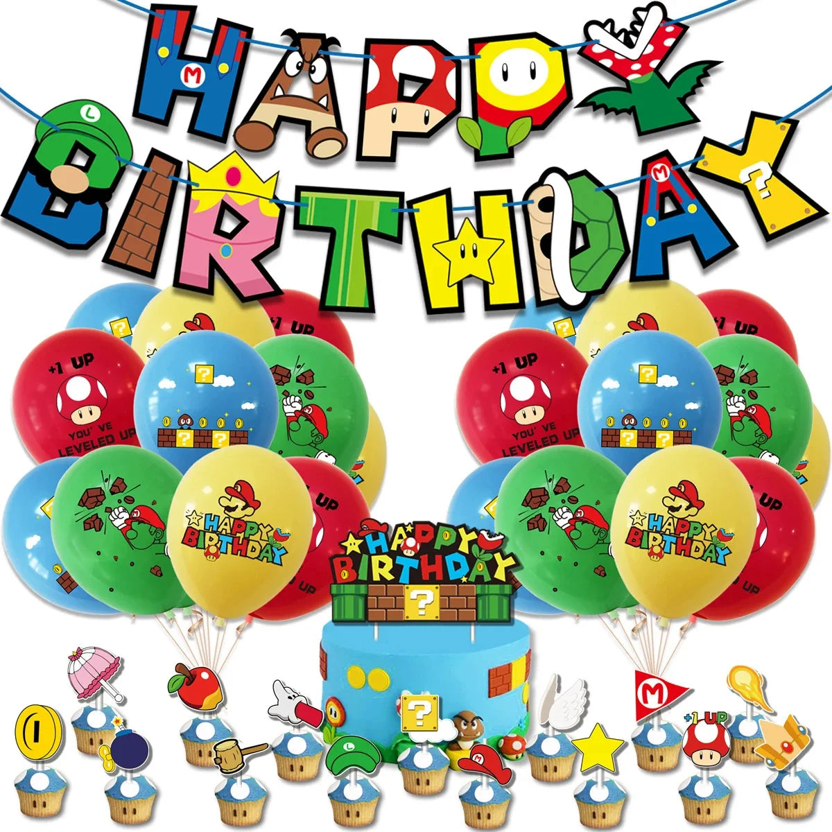 Super Mario Bros Birthday Party Decoration