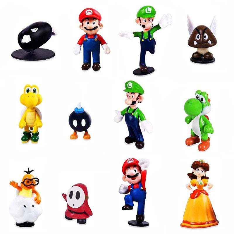 Super Mario Bros Action Figure Toys - 6 + stuks